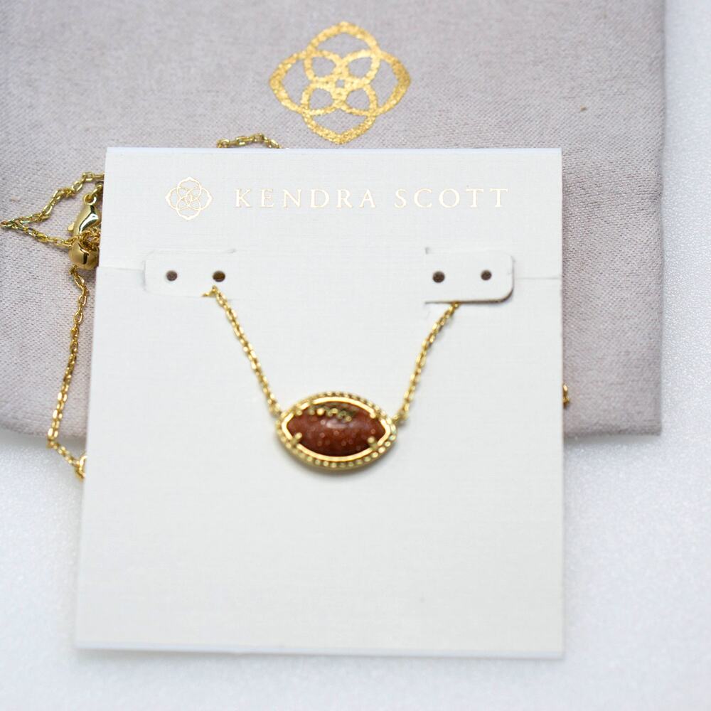 Kendra Scott Football Gold Short Pendant Necklace